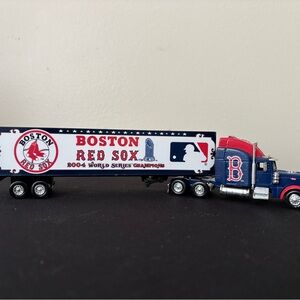 Boston Red Sox Toy Truck with Trailer - Blue and Red